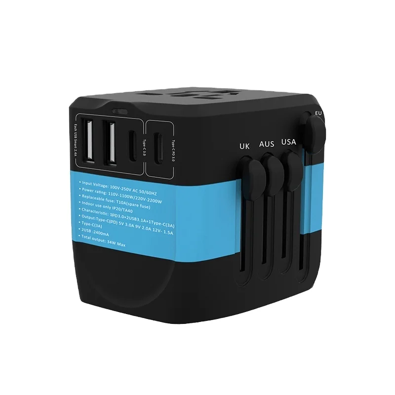 Free shipping  charger & adapter USB travel adaptertrave adapter and convelrter  Type-C PD plug sockets travel power