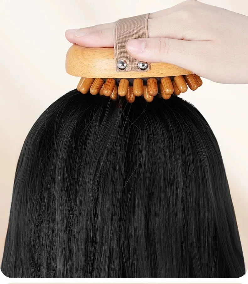 Hot selling beech meridian massage brush  air bag  head massage comb wooden meridian massage, universal body