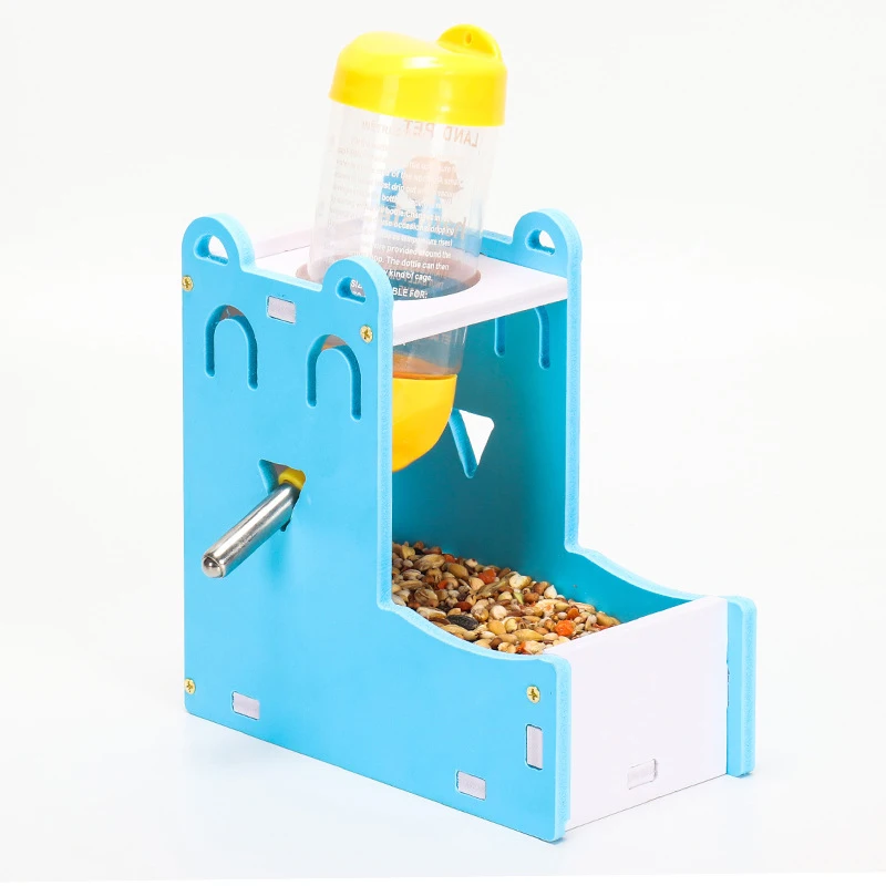 
80ml hamster bottle water drinker wooden stand food container Automatic drinking fountain Hamster Supplies 
