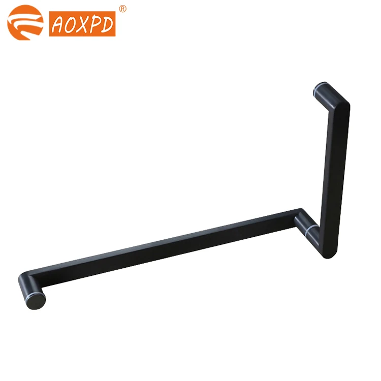 
 Индивидуальная Высококачественная круглая L-образная ручка для душа из нержавеющей стали, матовая черная ручка для душа, Черная Стеклянная Дверная ручка 304/316  