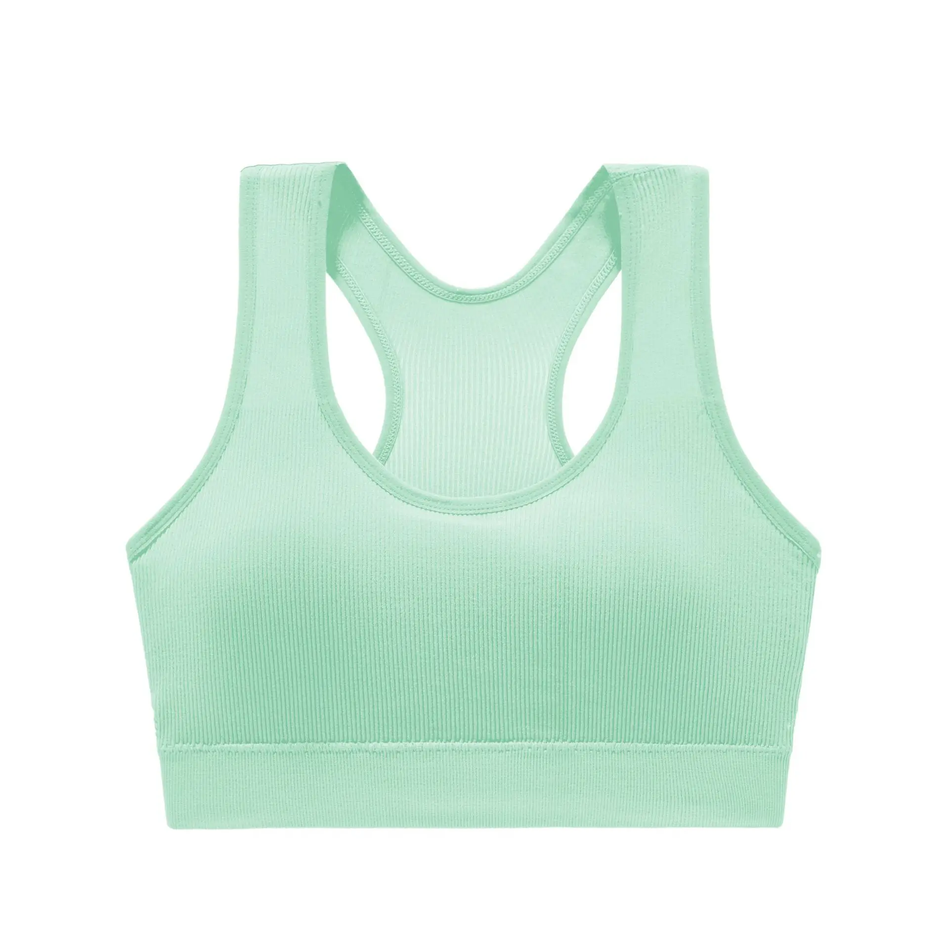 High quality seamless knit short union yarn thread sport beauty back running fitness yoga underwear vest bra for women