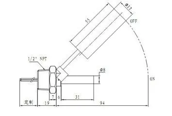 Side Mount Stainless Steel Magnetic Water and fuel tank leveling level sensor float switches for washing machine