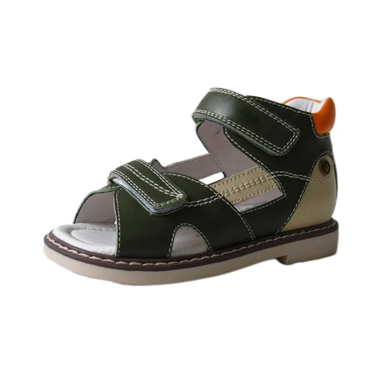 Wholesale Summer Leather Kids Hard Sole Flat Cute Fashion Sandals Orthopedic Shoes for Girls Baby Toddlers Trainers