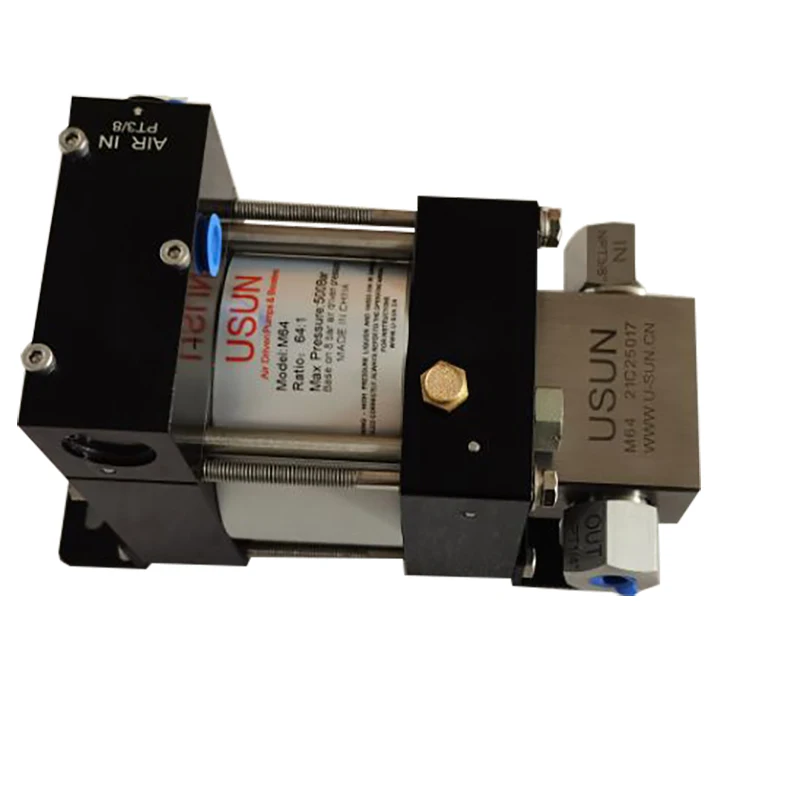Portable  USUN Model:M64 300-500 Bar Output Air driven hydro static test pump for hose/tube/pipes