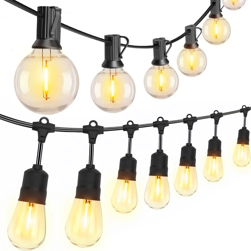 JESLED Outdoor String Lights Waterproof 16-150FT G40 LED Globe String Lights Outdoor S14 String Light OEM&ODM US/EU/UK/AU Plug