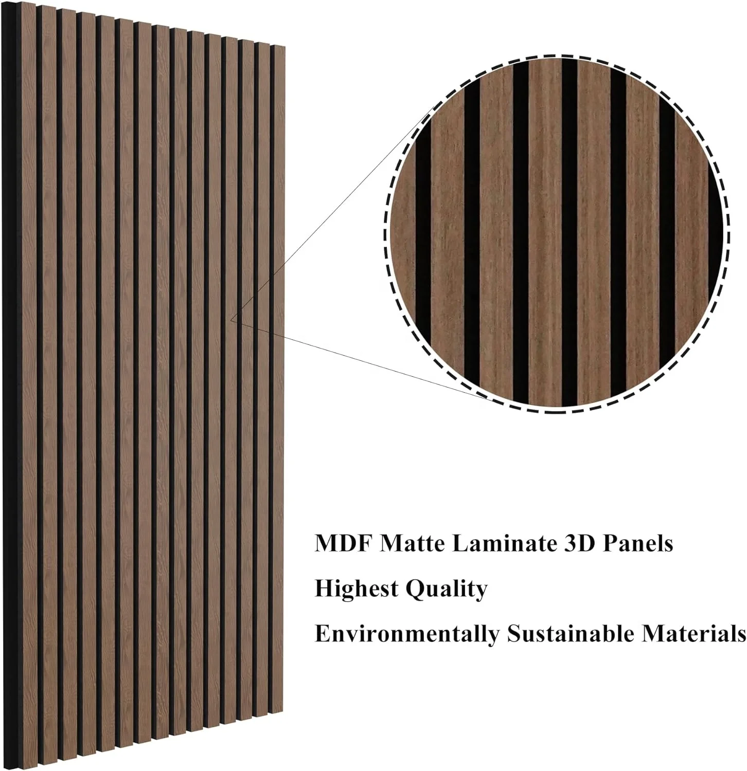 Akupanel Akustik Panel Holz Soundproof Acoustic Slat Wall Panel Smoked Oak Veneer MDF Wood Slat Acoustic Panel on Black PET Felt