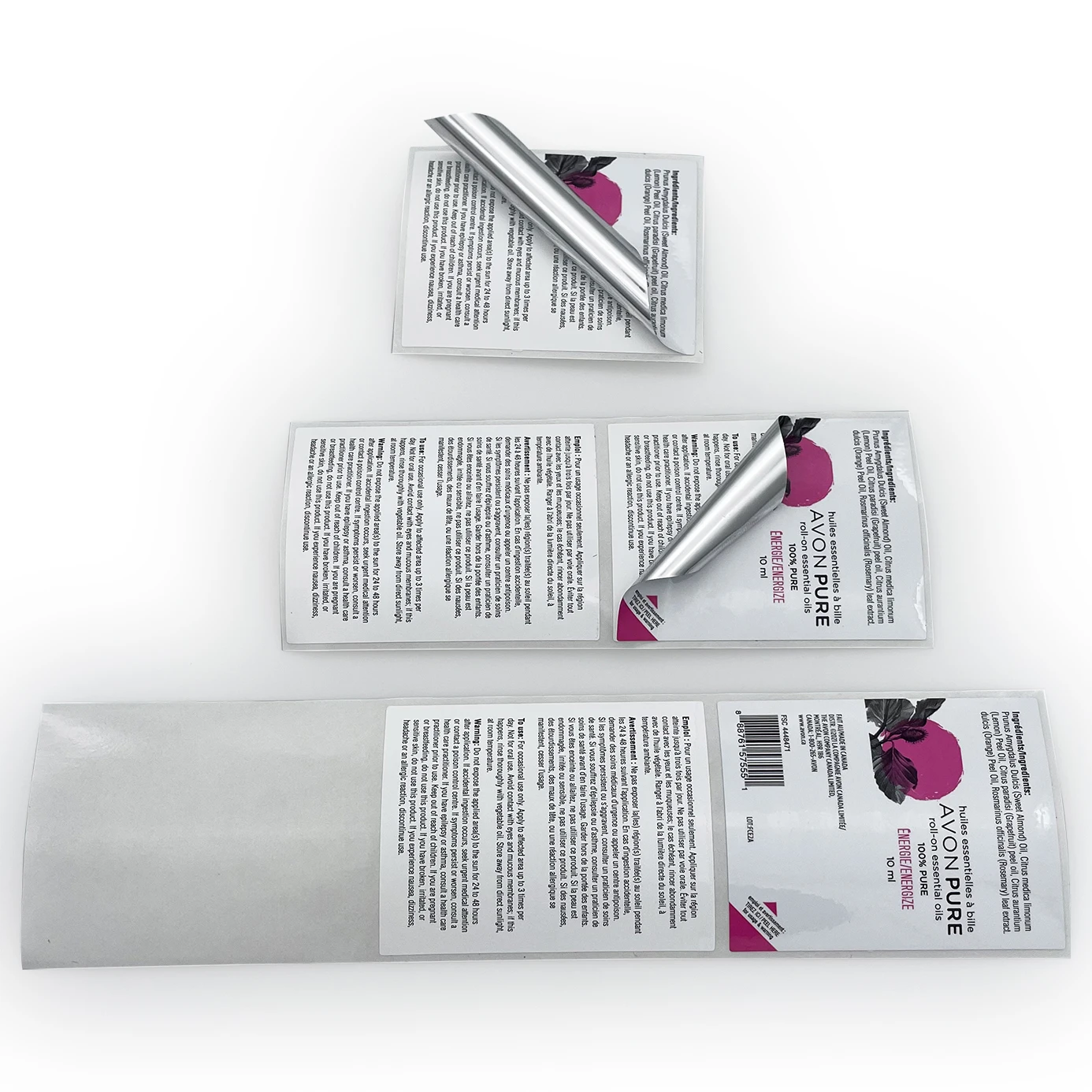 Double Sided Printing Self Adhesive Cosmetic Label Sticker Customized Vial Packaging Labels