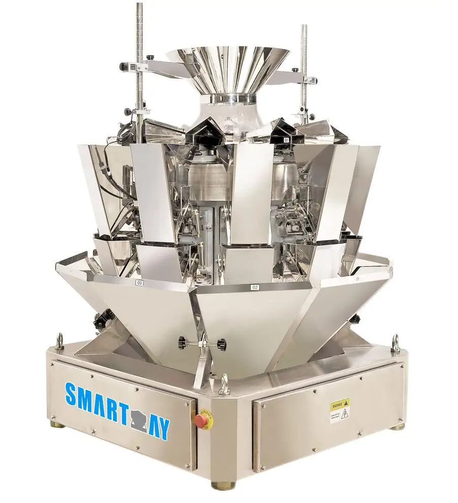 Ip65 waterproof food grade mix salad packaging machine with multihead weigher