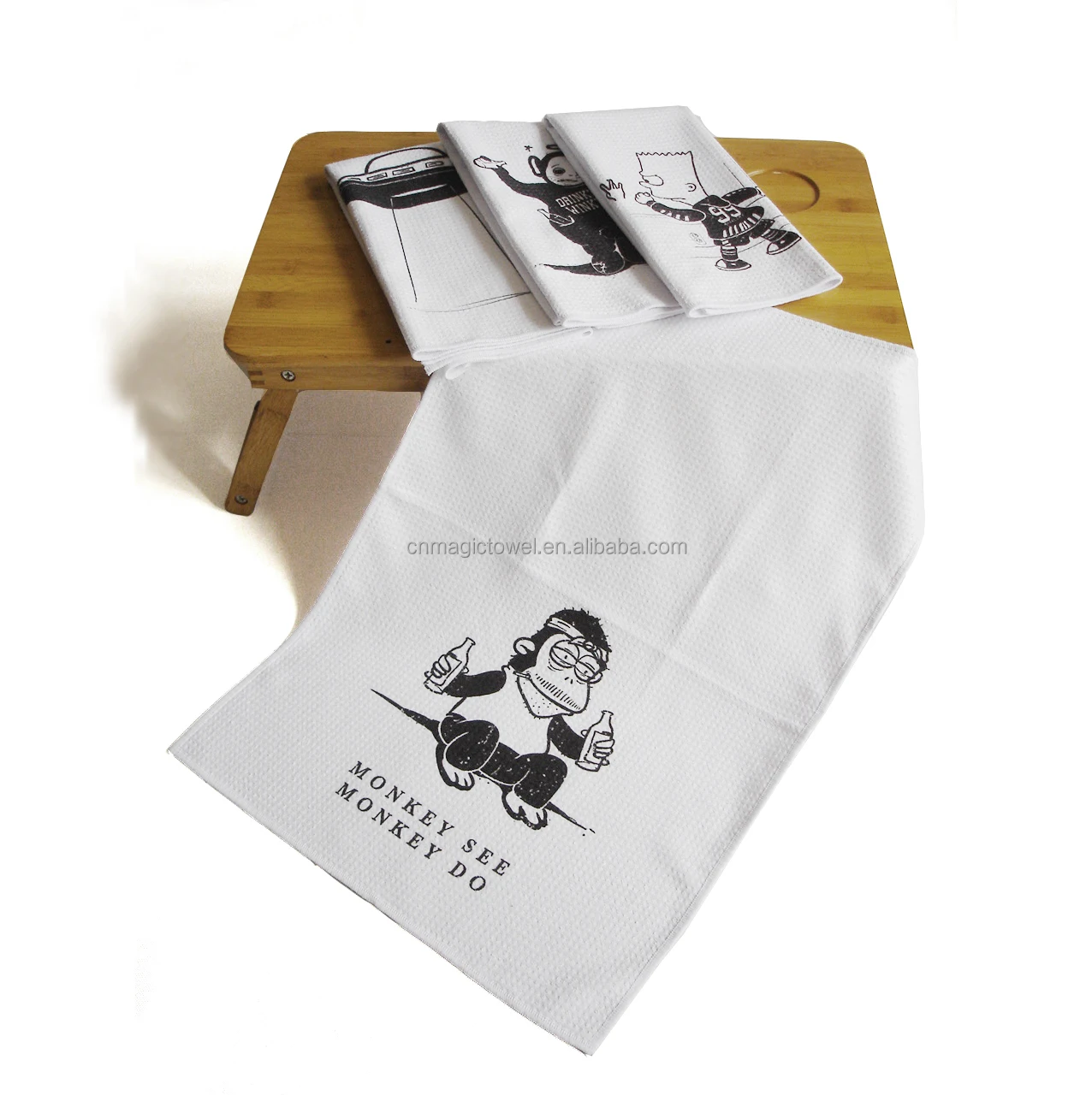 Microfiber polyester and polyamide custom printed kitchen towel dish cloth absorbable glass microfiber dish towels luxury