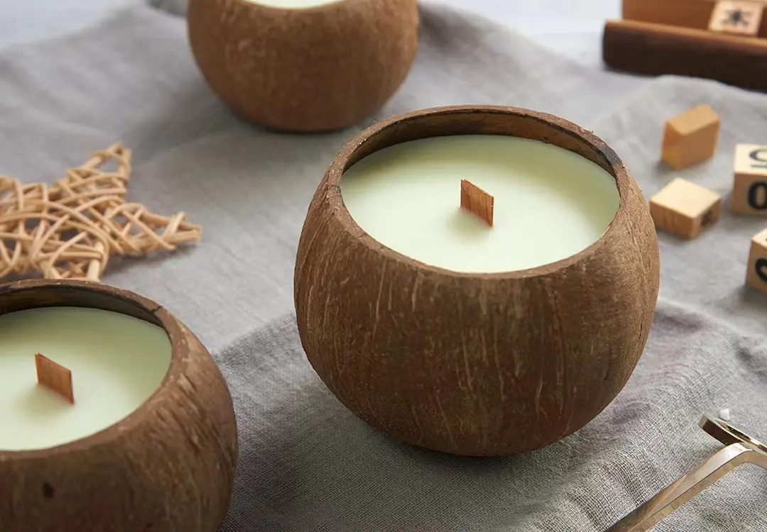 Creative 100% Natural Soy Wax Scented Candle Aromatherapy Smokeless Romantic Atmosphere Personalized Coconut Style Candle Gift S