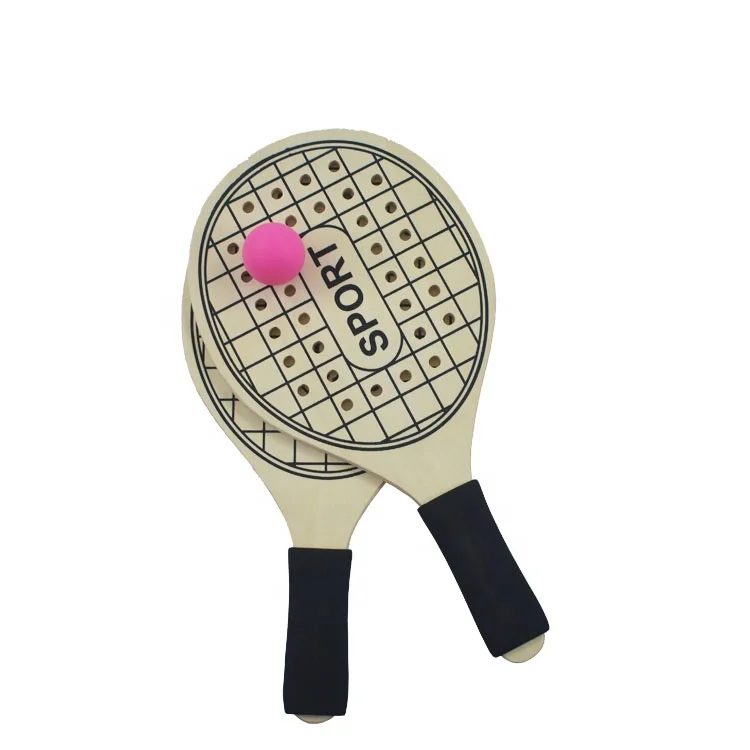 China Plywood Wooden Racket  Beach Balance Board Paddle Bat Set