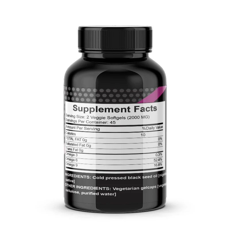 OEM OBM Factory Cold Pressed Black Seed Oil Soft Capsule Dietary Supplement Vegetarian gelcaps for Soft Capsule