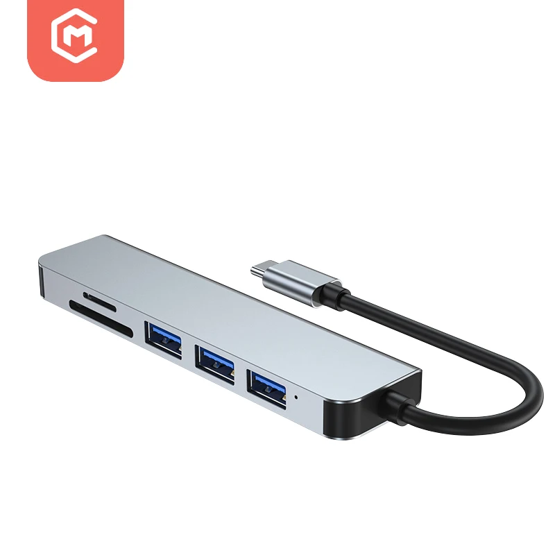 Многофункциональный HDTV PD 100 вт адаптер концентратора Usb 3,0 6 в 1 Usb-концентраторы Type-c для ноутбуков и компьютеров