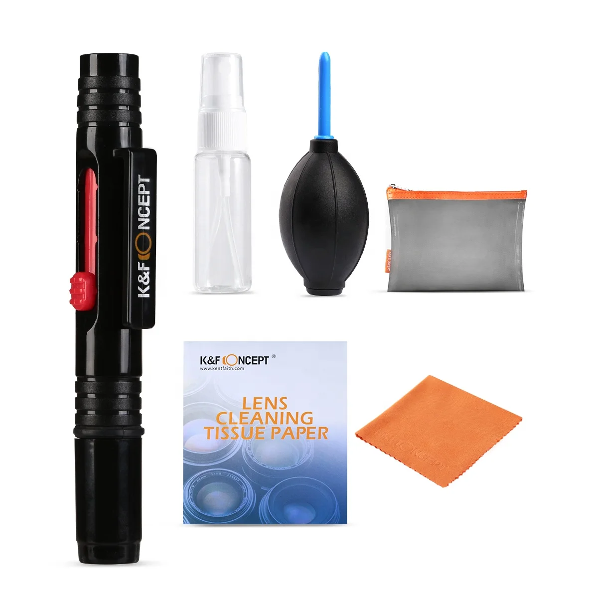 K&F Concept DSLR Camera Cleaning Kit 5 in1(Lens Dust Blower Cleaner+Cleaning Pen+Cleaning Cloth+Paper+bottle)
