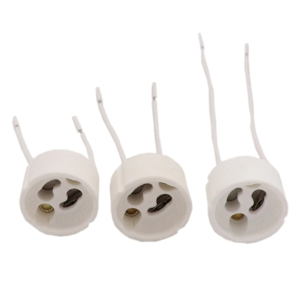 Gu10 Socket Led Bulb Halogen Lamp Holder Base Ceramic Wire Connector For Led Lamp Bulb
