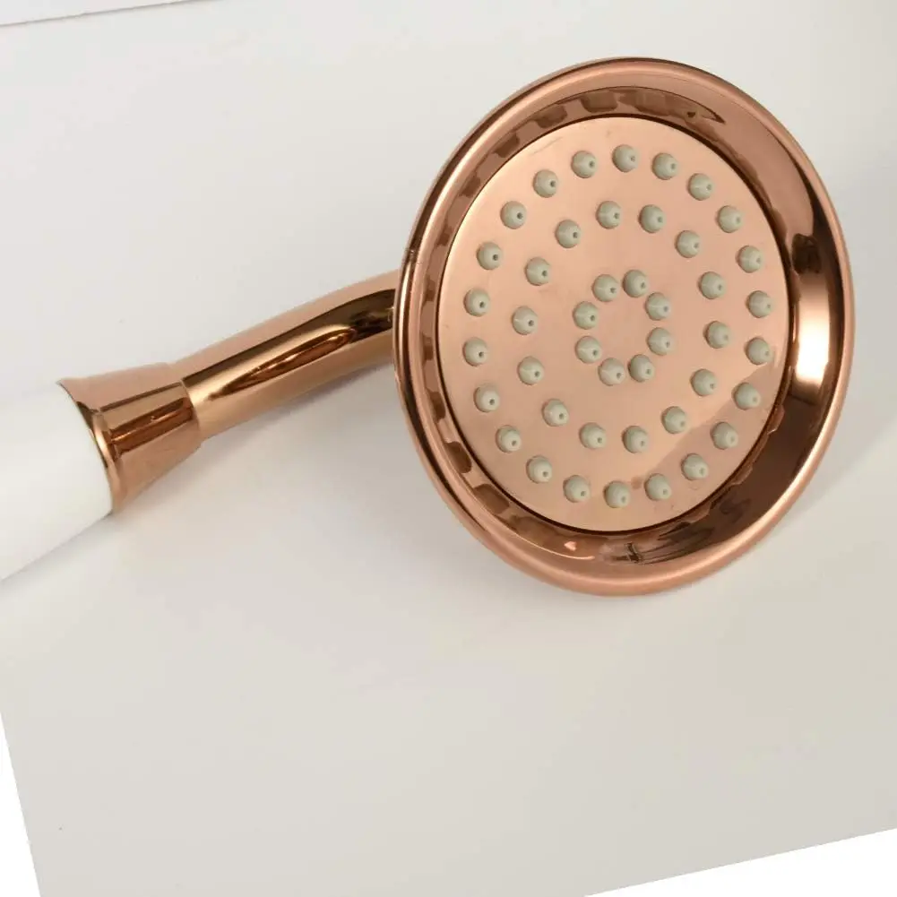Rose gold Shower Telephone Shaped Brass Ceramic Shower Head set