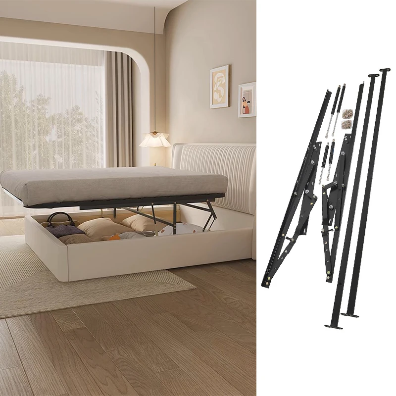 Pneumatic System Ottoman Spring Gas Furniture Fittings For Use Function Folding Mechanism Sofa Storage Bed Lift Up Hinge