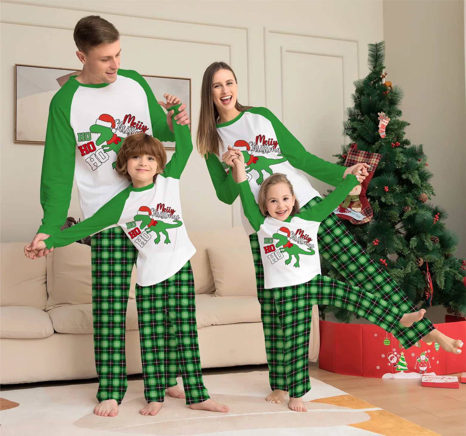 Winter Pullover Long Knit Mommy And Me Pyjamas Matching Christmas Pajamas Family Cartoon Print Christmas Pajamas Outfits