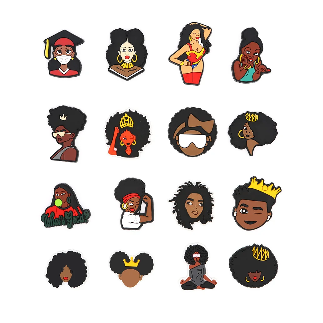 1 шт. черный живет материя прав человека подвески для обуви аксессуары для девочек черного цвета Magic ПВХ обувной магазин украшения для Кроксы Jibz подарки для детей