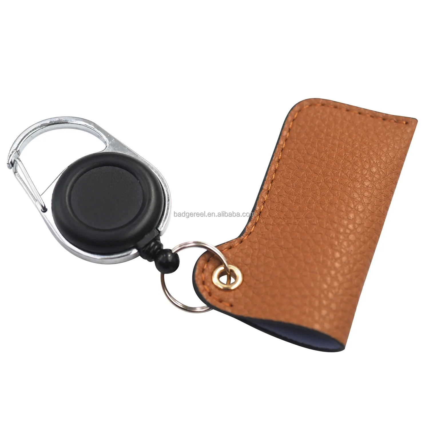 Выдвижной карабин, держатель для удостоверения личности с кожаной зажигалкой. Поводок брелок для ключей катушка для йо-йо