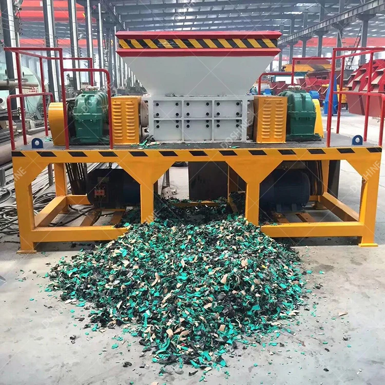 Solar panel crushing Waste Plastic Scrap Metal Recycle Crushed Tyre Shredder Machine Double Shaft Paperboard Shredder Machine