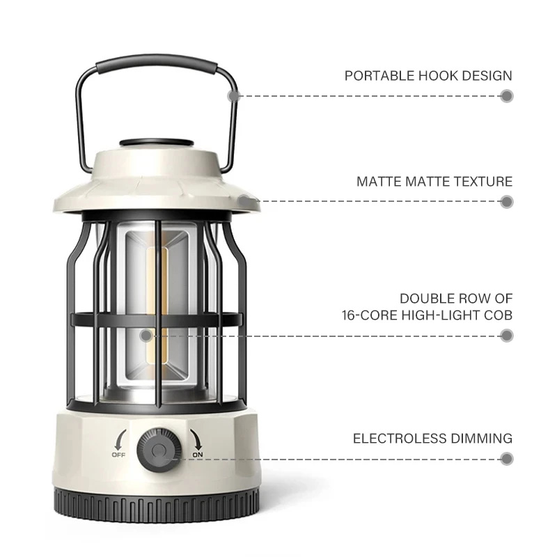 New Camping Portable Retro Lantern Vintage Tent Lighting Lantern Decoration Waterproof Outdoor Garden Street Path Lawn Lamp