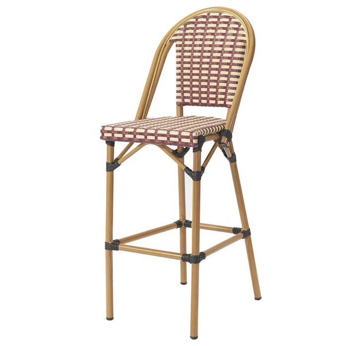 Factory Price Commercial Outdoor Furniture Patio Rattan Wicker High Stool Bar Chair