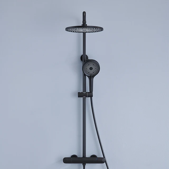 Stainless Steel Bathroom Shower Set Floor Stand Freestanding Round Bathtub Faucet Accessories Shower System For Bathroom