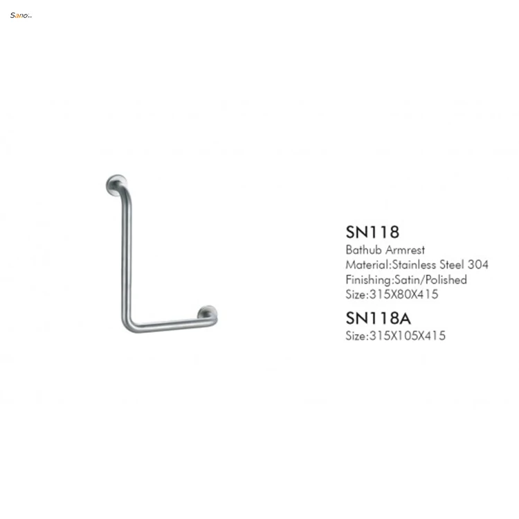 Elderly Handicapped Wall Mounted Bathroom Support Toilet Safety Railing 304 Stainless Steel