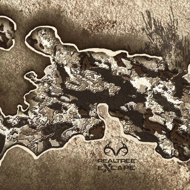 Hunting outdoor island printed fabric 100% polyester suede Feel coated fabric