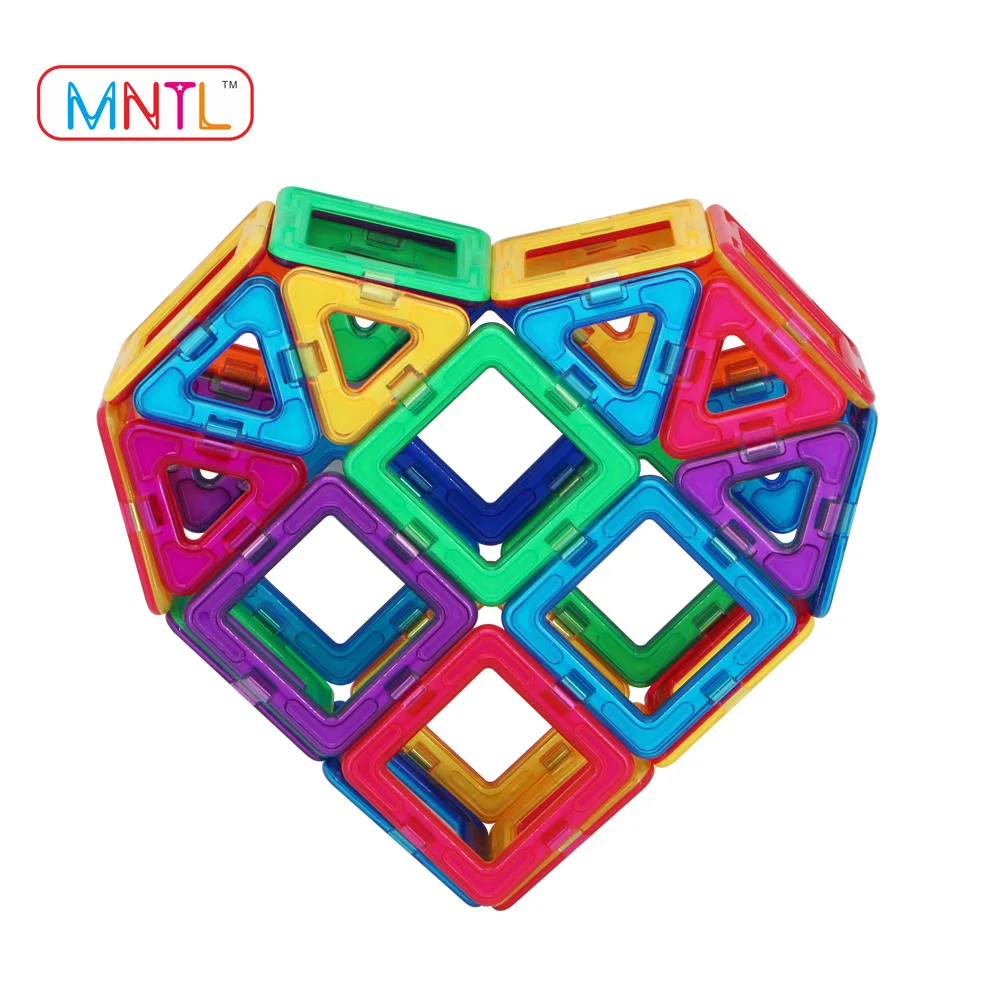 Amazon Горячая продажа 102pcs пластиковые магнитные строительные блоки нетоксичные образовательные игрушки для детей