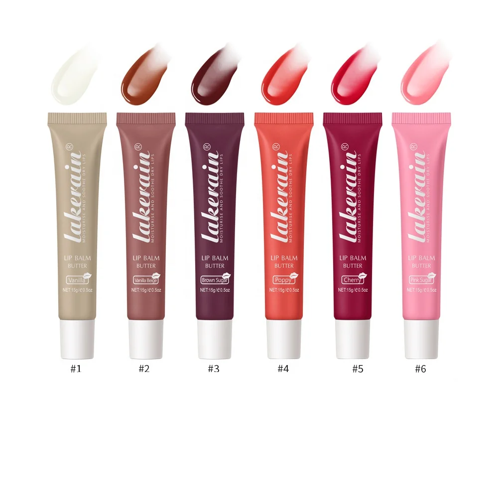 Lakerain ванильный бежевый коричневый розовый сахар Вишневое масло бальзам для губ увлажняющий сухие губы успокаивающее с логотипом