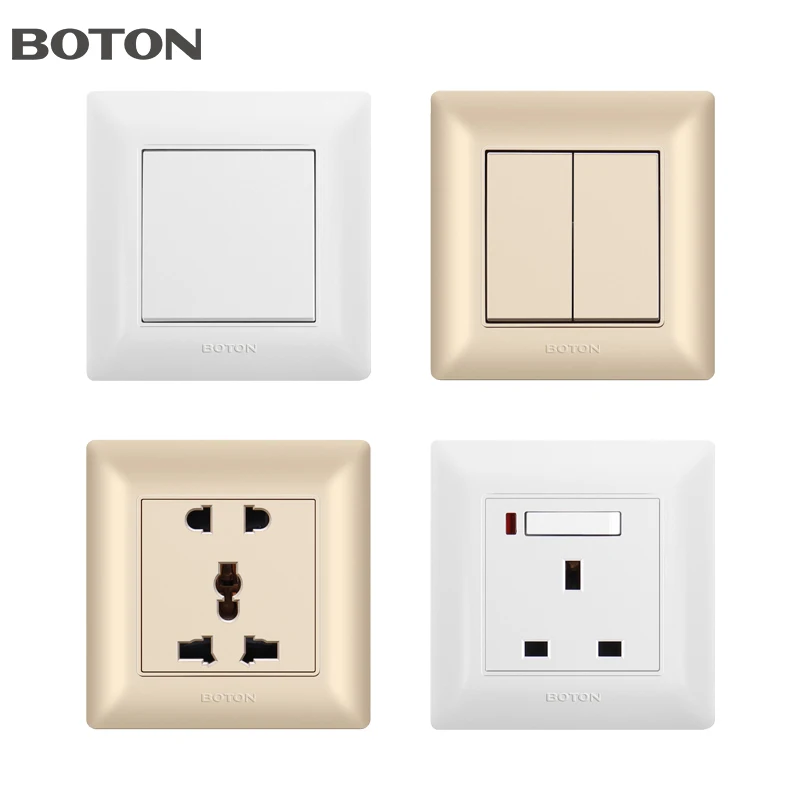 5 Pin Socket 10A 250V Flush Type High Quality PC Material Universal Wall Socket