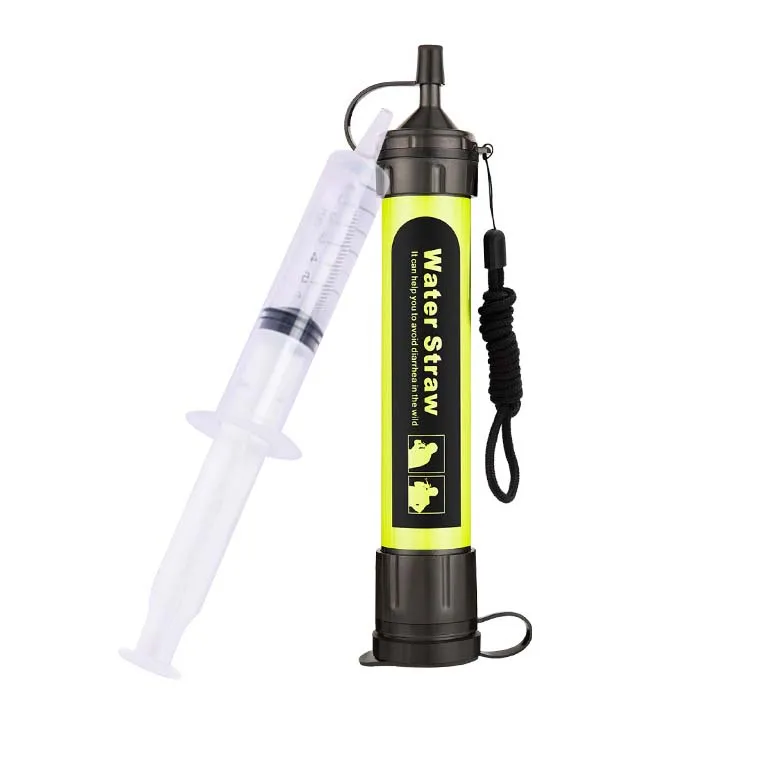 0.01 Microns Ultra Filtration Personal Water Filter Straw Tube for Outdoor Camping Traveling Hiking Emergency