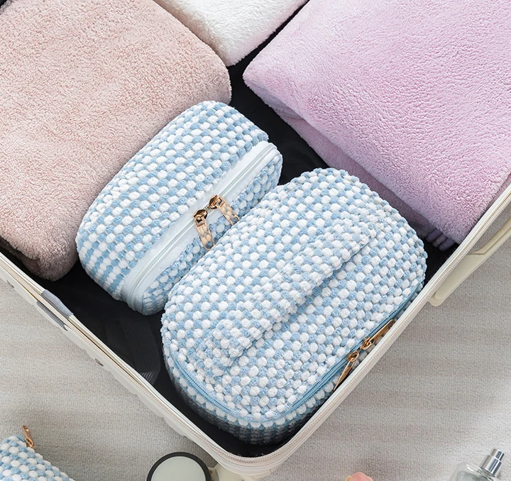 4Pcs Large Capacity Makeup Bag Portable Travel Toiletry Cosmetic Bag Cotton Organizer Storage Makeup Bag Set For Women