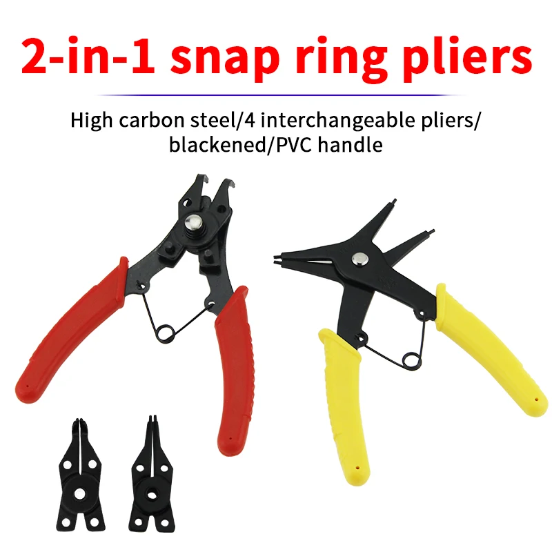 Multi-Functional Four-in-One Steel Snap Ring Pliers Disassembly Tool Plastic Internal External Use OEM Customizable Retaining