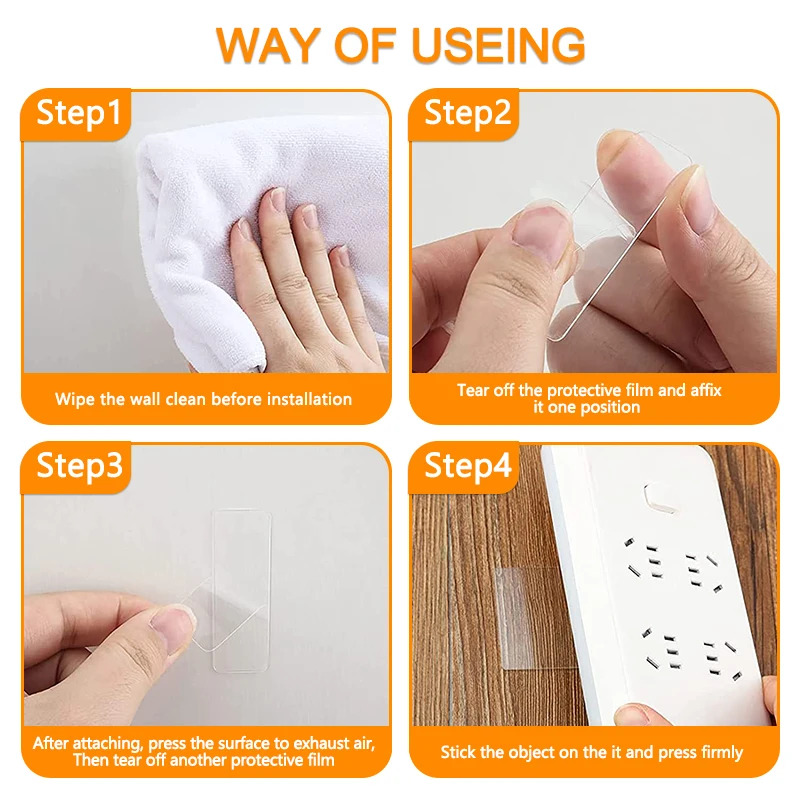 Reusable Double Sided Stickers Nano PVC Tape Washable Waterproof Wall Sticker Traceless Self-Adhesive Transparent Tape