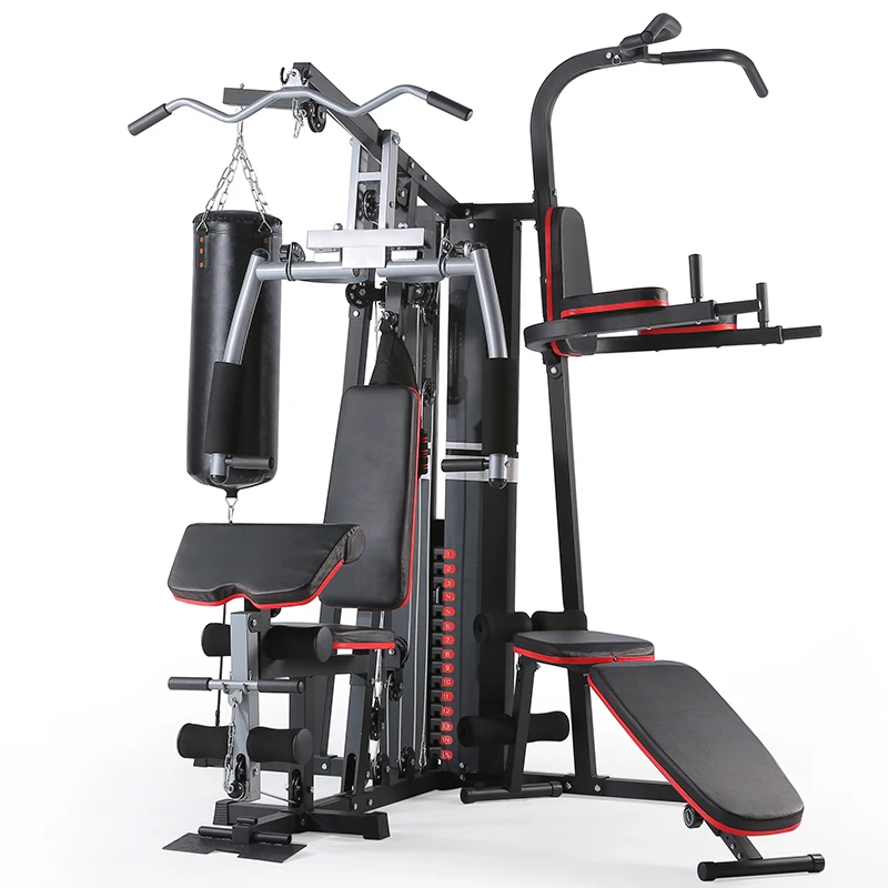 Multi Station Gym Equipment Home 3 Stations Training Strength Large Comprehensive Training Device