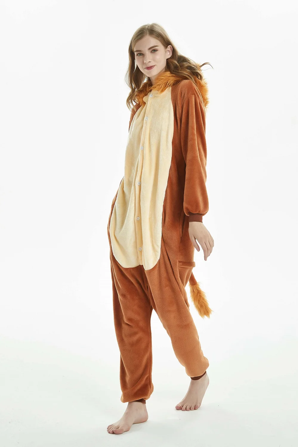 IN-STOCKED Retail Wholesale Animal Onesies  Christmas Pajamas Flannel Cartoon Costume Lion Adults Pajamas Manufacturers