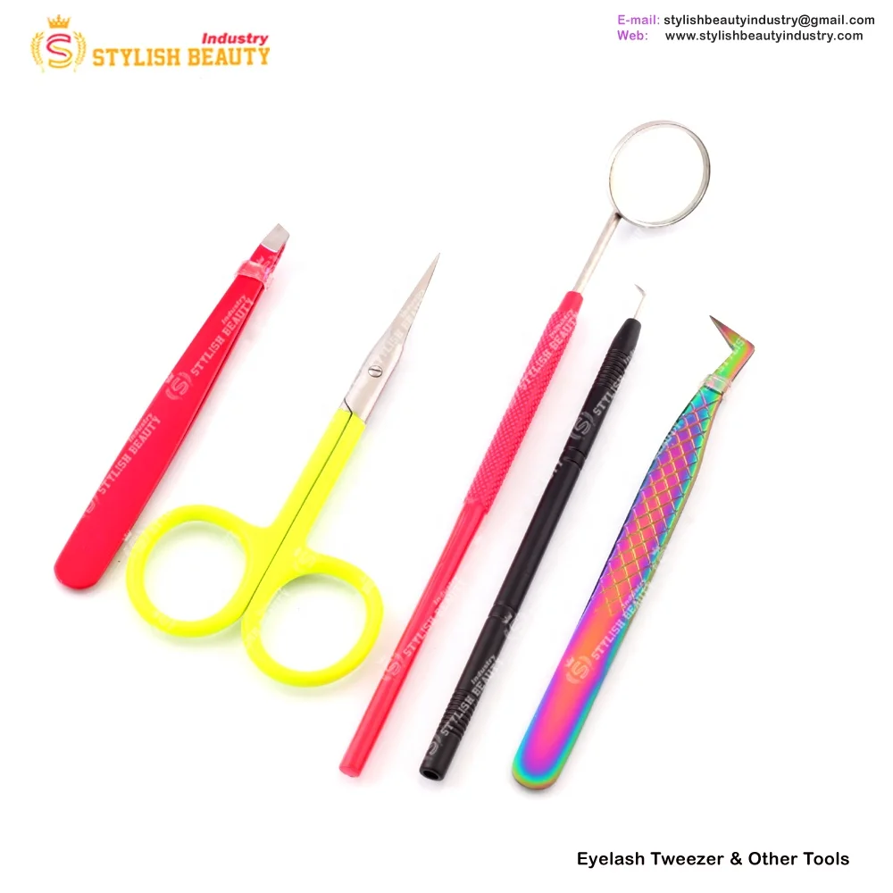 stainless steel eyelash spring scissors best trimming scissors under custom logo
