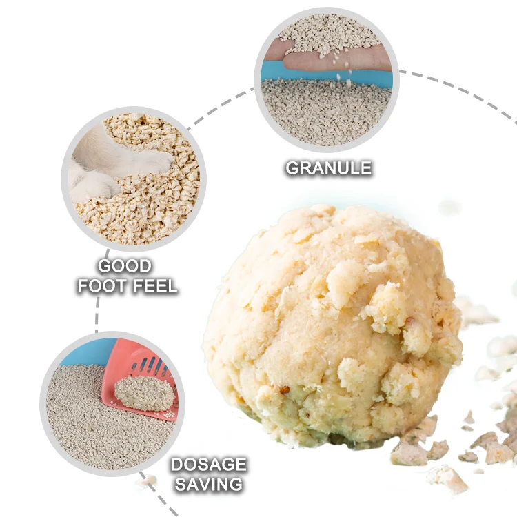 Chinese manufacturer wholesale Highly Absorbent dust free crushed arena para gato reusable clumping crushed tofu cat litter