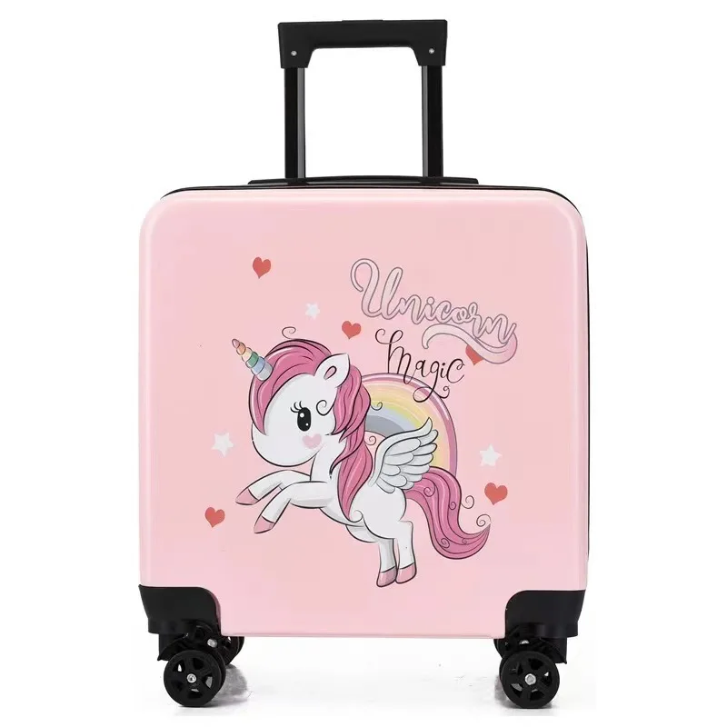 Cartoon universal wheel trolley case kids school student password suitcase