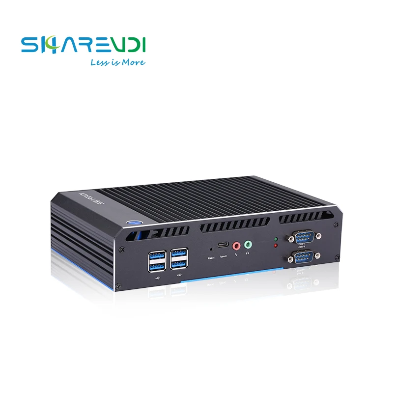 Fanless Compact 2 Lan i3 5005U i5 5300U 4K TPM X86 RS232/RS485 GPIO 9-36V barebone system Industrial mini pc for Kiosk