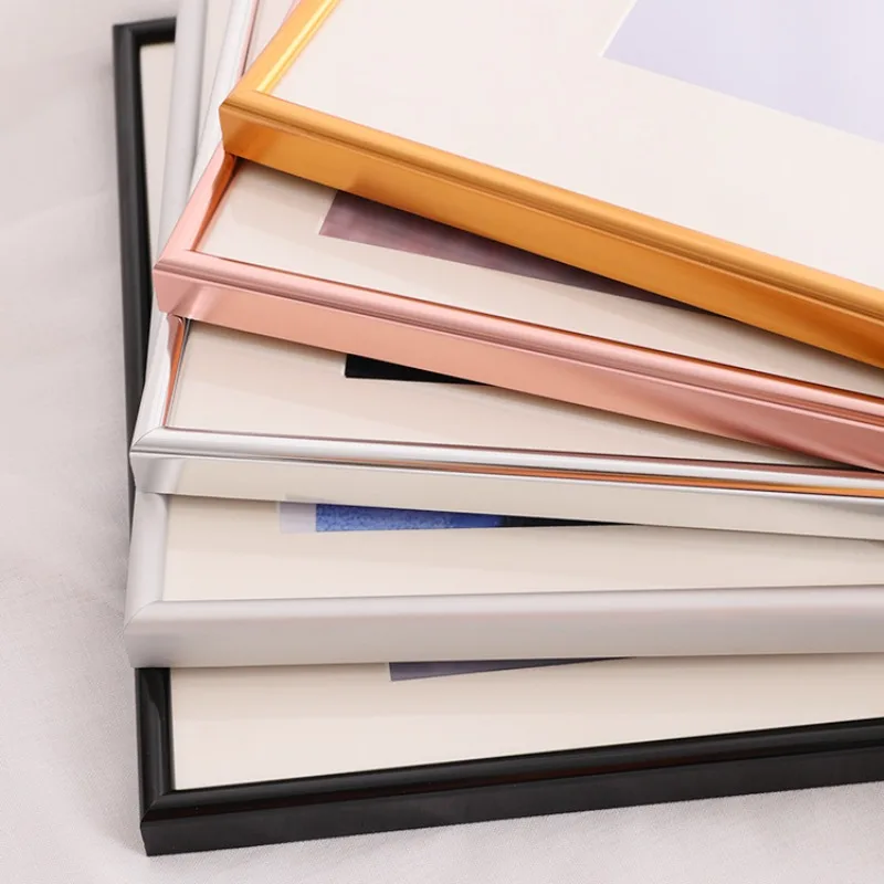 A3 A4 Silver Gold Rose Black Anodizing Metal Photo Frame Brushed Aluminium Painting Photo/Picture Frame wall  hanging