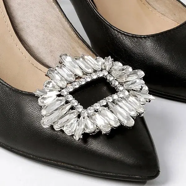 Hot sales silver crystal rhinestone metal shoe accessories clips shoe flowers for women shoes