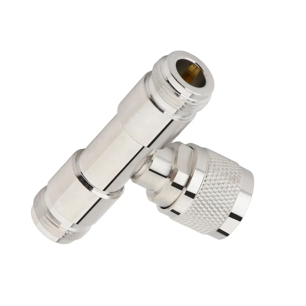 3 Way Connector N Male Jack to 2 N Female Triple T RF Adapter Connector for Outdoor / Indoor Antenna