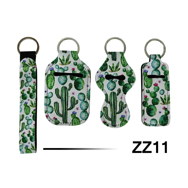 RTS Wholesale Custom Design Wrist Lanyards Keychain Chapstick Lip Gloss Holder Keychains Neoprene