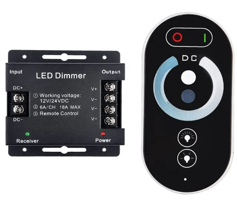 PWM DC12 / 24V 18A светодиодный диммер переключатель беспроводного управления яркостью светодиодные ленты Диммер с сенсорным экраном RF пульт дистанционного