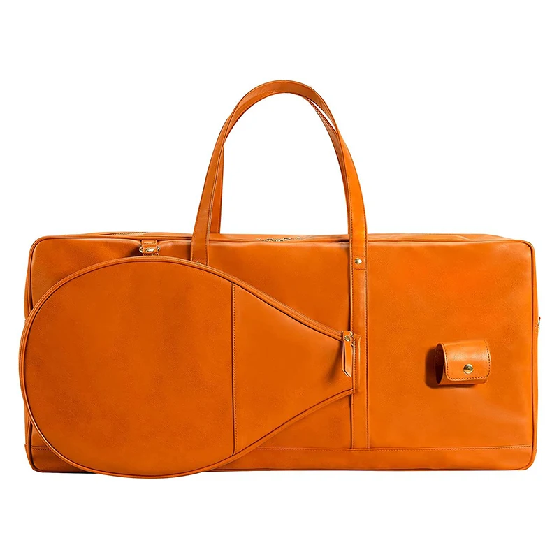 Custom PU leather Tennis Racquet Carrying Cover Bag Travel Duffle Tennis Racquet Bag for Badminton Racquetball