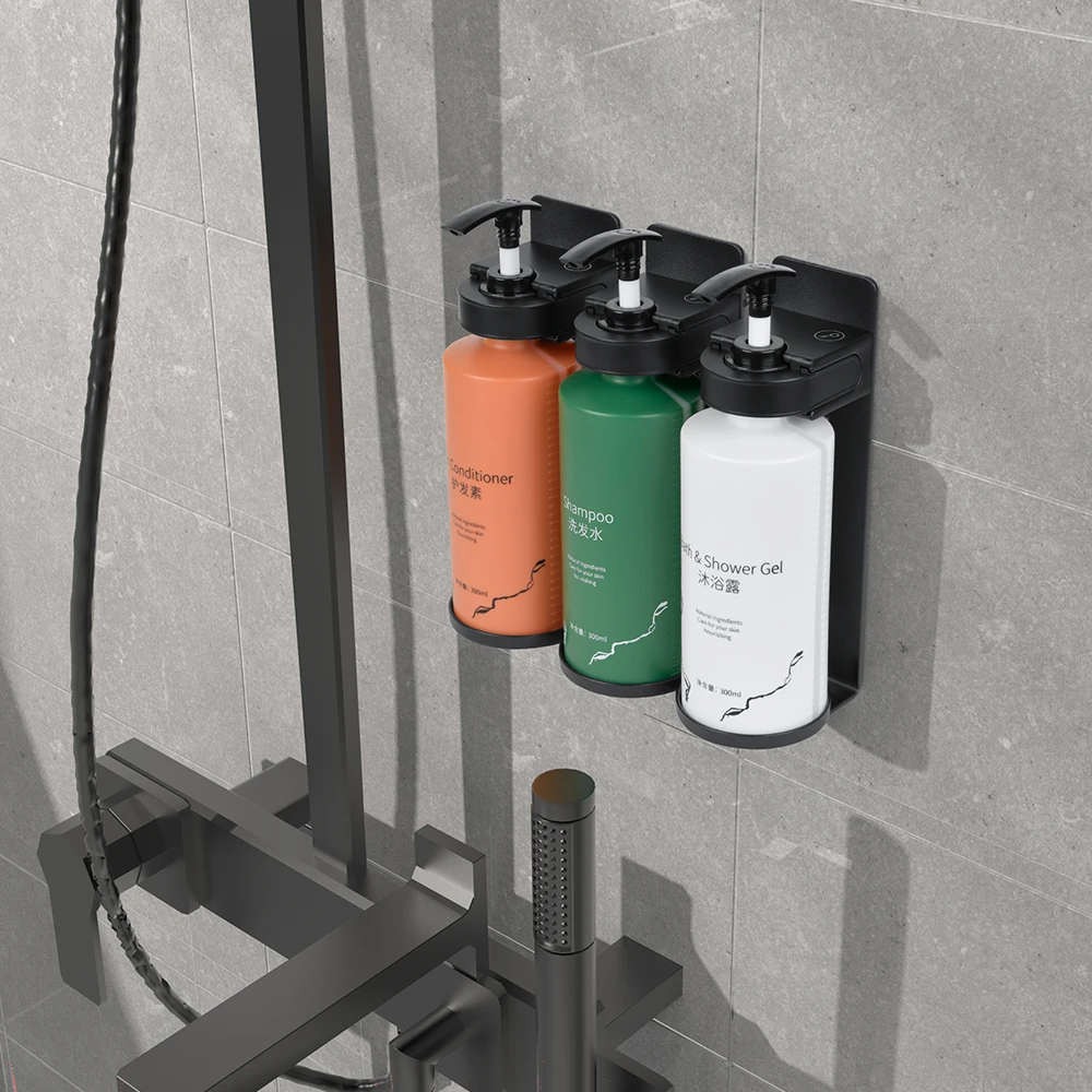 2023 Most Popular Magnetic Key Shower Soap Dispenser Brackets For Bathroom Plastic+Stainless Steel Shampoo and Shower Gel Holder